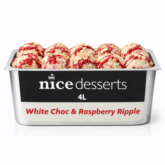 Wholesale Ice Cream - White Choc & Raspberry Ripple | 4L